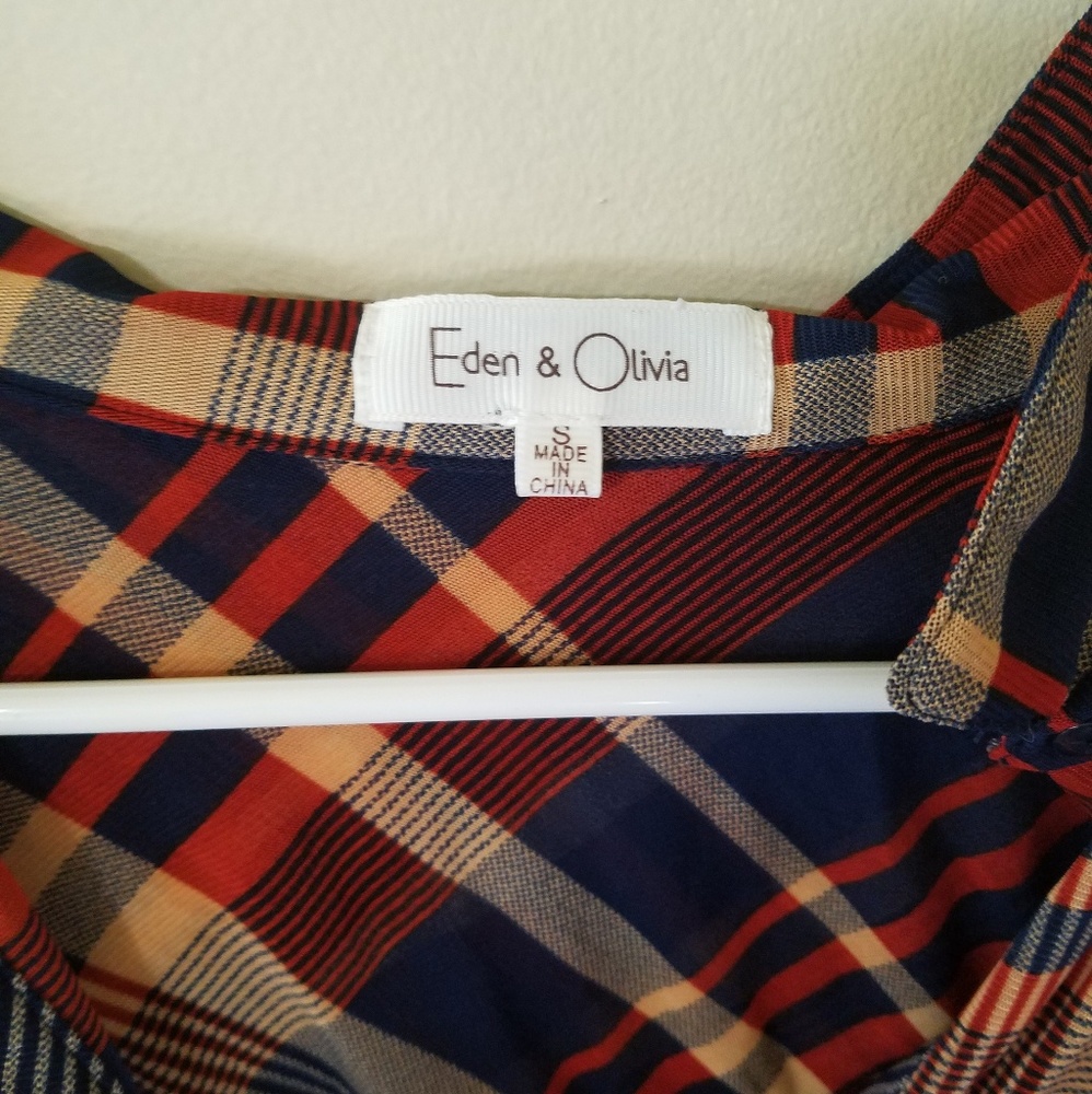 Plaid sheer flannel